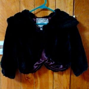 Black Faux Fur Bolero Jacket